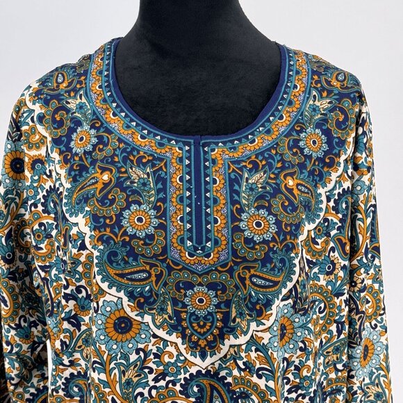 India Indian Top Womens Ethnic Handmade Floral Paisley Shirt Tunic Oversize Boho - Picture 3 of 6